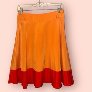 The Limited A Line Skirt marigold/peach and coral colorblock